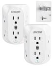 Power Strip LENCENT de 2 pinos a 3 pinos com protetor de sobretensão de 6 tomadas
