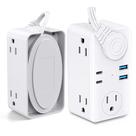 Power Strip Olcorife Flat Plug, 6 tomadas, 4 portas USB, cabo de 3 m