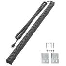 Power Strip QBA 24 Outlet Metal 1875 W com cabo de 3,05 m preto