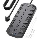 Power Strip SUPERDANNY 18 tomadas AC, 4 portas USB, cabo de 10 pés Power Strip SUPERDANNY 18 tomadas AC, 4 portas USB, cabo de 10 pés