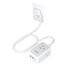Power Strip TESSAN Ultra Thin com 3 carregadores de parede USB e 3 tomadas