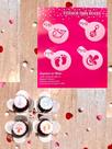 PP13 Kit com 4 mini estêncils maternidade para confeitaria e artesanato.