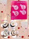 PP28 Kit com 4 mini estêncils safari para confeitaria e artesanato.