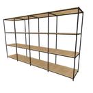Praleira De Aço Reforçada Mini Porta Pallet 200x60x90 Estante Estoque Bandeja Crua 4 Módulos Conjugados