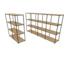 Praleira De Aço Reforçada Mini Porta Pallet 200x60x90 Estante Estoque Bandeja Crua Módulos Conjugados 2 + 4