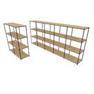 Praleira De Aço Reforçada Mini Porta Pallet 200x60x90 Estante Estoque Bandeja Crua Módulos Conjugados 2 + 5