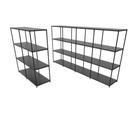 Praleira De Aço Reforçada Mini Porta Pallet 200x60x90 Estante Estoque Bandeja Preta Módulos Conjugados 2 + 4
