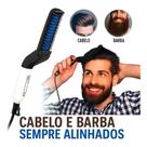 Prancha Chapinha Modeladora Pente Elétrico Escova Portátil Alisador Modelador de Barba e Cabelo Topete Masculino Dá Volume aos Cabelos Reduz Frizz