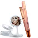 Prancha De Cabelo Britania Titanium Profissional Salão Ions 450f Progressiva Chapinha Rosa Bs04 Bivolt Espelho De Aumento Led