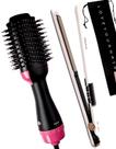 Prancha De Cabelos Philco Titanium 450ºf Ions Tourmaline Digital Progressiva Rose PS45 Bivolt Escova 4 em 1 City