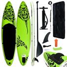 Prancha de remo inflável VidaXL 144,1x29,9x5,9 cm Verde com acessórios
