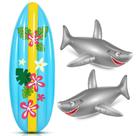 Prancha de surf inflável e decoração Shark Luau Cunhill