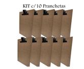 Prancheta de Madeira A4 Oficio Garra Metal - Kit 10 Unid.