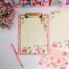 Prancheta Estampada A5 + 30 Folhas Pautadas Decorada