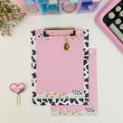 Prancheta Estampada A5 + 30 Folhas Pautadas Decorada