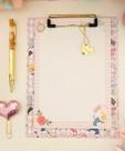 Prancheta Estampada com 30 Folhas Decoradas Alice