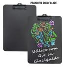 Prancheta preta giz, lousa, planner, e sulfite, multiuso a4, resistente