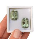 Prasiolita Cushion Baguete Par 38,57ct