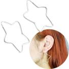 PRATA 925 PURA ORIGINALArgola de prata legítima 925 Estrela Grande 4,5cm fio redondo