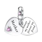Prata Amor Mãe Pai Família Contas Pulseira Diy Dia Das Mães Moda Presente 925 Prata Esterlina