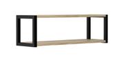 Prataleira Nicho Estilo Industrial Metal E Mdf Duplo 60cm Nogueira