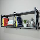 Prateleira 120x20cm Estilo Industrial de Parede Madeira e Suporte Resistente