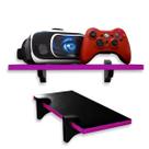 Prateleira 55cm MDF Preto Decorativa Gamer Multiuso Livros Jogos
