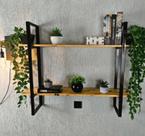 Prateleira aço ferro mdf estilo industrial pa01 Prateleira aço ferro mdf estilo industrial pa01