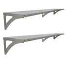 Prateleira Aço Inox Parede Decoração 97x21 EG Multiuso 2U