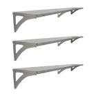 Prateleira Aço Inox Parede Decoração 97x21 EG Multiuso 3U