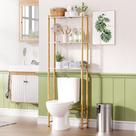 Prateleira Amazer Bath Over Toilet Bamboo 3 camadas 64x25x180cm