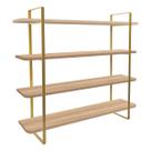 Prateleira Arnad Modelo Industrial 100x20 Cm Dourado/Jade