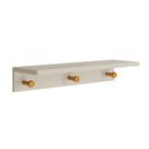 Prateleira Bia com Cabideiro Areia Fosco e Mel - 66cmx19cmx11cm
