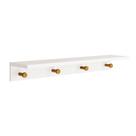 Prateleira Bia com Cabideiro Branco Fosco e Mel - 89cmx19cmx11cm