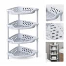 Prateleira canto 4 andares multiuso organizador banheiro lavanderia porta shampoo modular branco