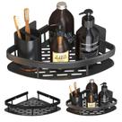 Prateleira Canto Banheiro Triangular Preta Fosco Organizador Multiuso Kit 3 unid