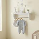 Prateleira com Cabideiro Decor 100% Mdf Branco Brilho - Móveis Peroba