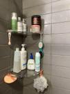 Prateleira Corner Shower Caddy Jiepai Acrylic, pacote com 2 unidades, transparente