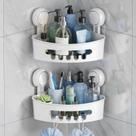 Prateleira de banheiro Shower Caddy TAILI Suction Corner, pacote com 2