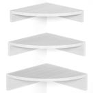 Prateleira de canto Alsonerbay White Wall Mount, conjunto de 3 prateleiras