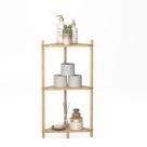 Prateleira de canto de 3 camadas de bambu Wisuce 29,5x29x11 cm