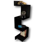 Prateleira De Canto Parede Mdf Preto Decoração Livros Para Sala/quarto Madeira
