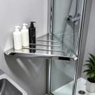 Prateleira De Canto Porta shampoo Em Aço Inoxidável Para Banheiro Suporte Parede Grego Metal Prateleira De Canto Porta shampoo Em Aço Inoxidável Para Banheiro Suporte Parede Grego Metal