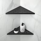 Prateleira de chuveiro de canto Bernkot 10 Matte Black 304 em aço inoxidável