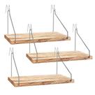 Prateleira de Cubículo de Parede de Tecido Onsogi Madeira e Metal Kit com 3 Peças
