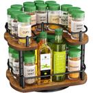 Prateleira de especiarias Lazy Susan Organizer SNTD Wood 25 cm preta