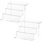 Prateleira de exibição NIUBEE Acrylic Riser Clear 4 Tier para Amiibo