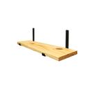 Prateleira de Madeira 60x20 cm com Suporte Invertido de Metal Preto Decorativa para Sala, Quarto e Cozinha, Estilo Moderno e Resistente