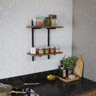 Prateleira De Parade Multiuso Decorativa Organizador Estilo Industrial Preto Amadeirado