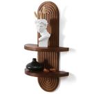 Prateleira de parede GRID FORTE Modern Arched Wood Design Walnut